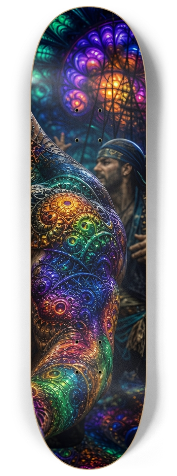 Psychedelic Bleach Blonde Fractal Pirate #30 #3 8-1/4 Skateboard Deck