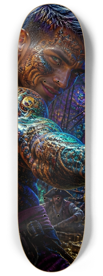 Psychedelic Bleach Blonde Fractal Pirate #24 #2 8-1/4 Skateboard Deck