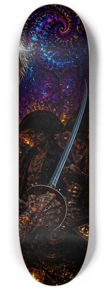 Psychedelic Bleach Blonde Fractal Pirate #21 #3 8-1/4 Skateboard Deck
