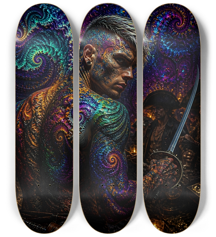 Psychedelic Bleach Blonde Fractal Pirate #21