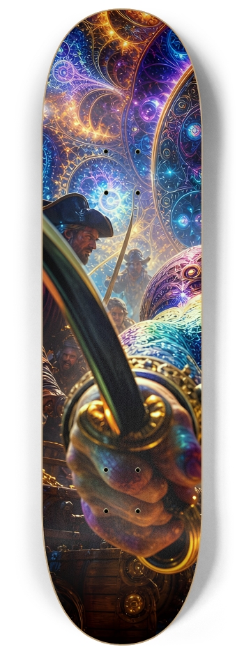 Psychedelic Dirty Blonde Fractal Pirate #4 #1 8-1/4 Skateboard Deck