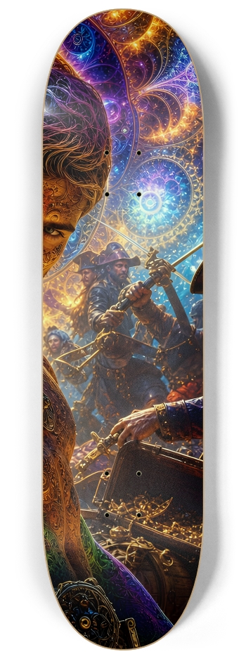 Psychedelic Dirty Blonde Fractal Pirate #4 #3 8-1/4 Skateboard Deck
