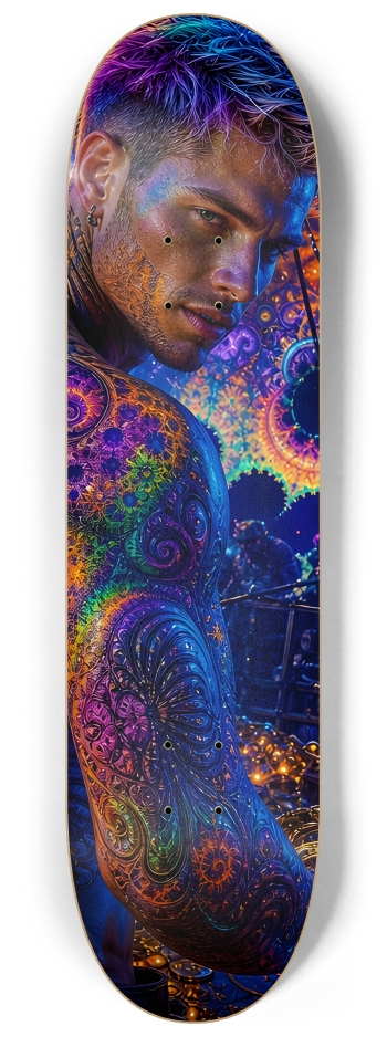 Psychedelic Dirty Blonde Fractal Pirate #22 #2 8-1/4 Skateboard Deck