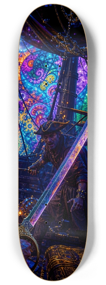 Psychedelic Dirty Blonde Fractal Pirate #22 #3 8-1/4 Skateboard Deck