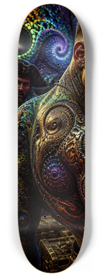 Psychedelic Dirty Blonde Fractal Pirate #10 #1 8-1/4 Skateboard Deck