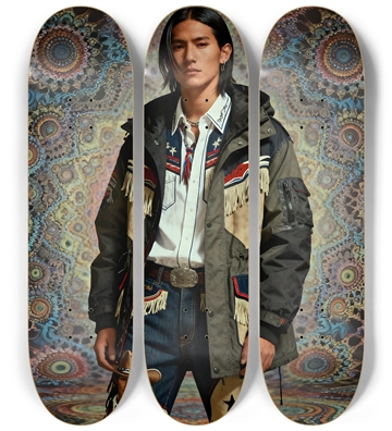 Native American Model + Fractal Backdrop #16