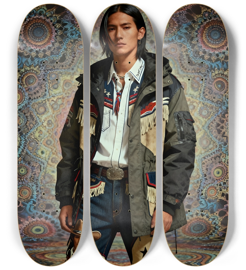 Native American Model + Fractal Backdrop #16