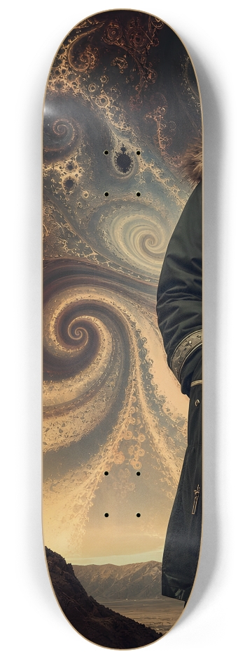 Native American Model + Fractal Backdrop 0030 #1 8-1/4 Skateboard Deck