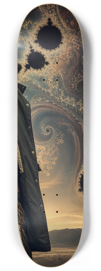 Native American Model + Fractal Backdrop 0030 #3 8-1/4 Skateboard Deck