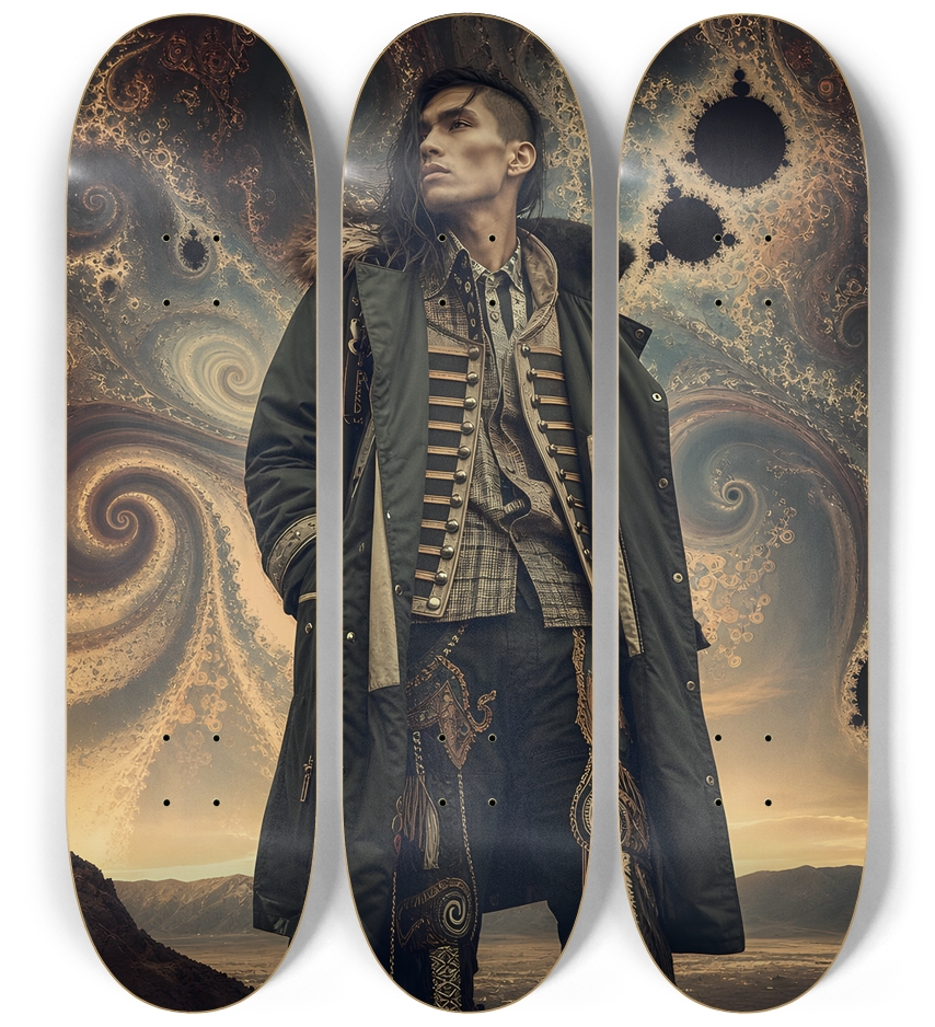 Native American Model + Fractal Backdrop 0030