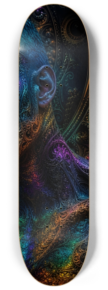 Psychedelic Bleach Blonde Fractal Model #4 #3 8-1/4 Skateboard Deck