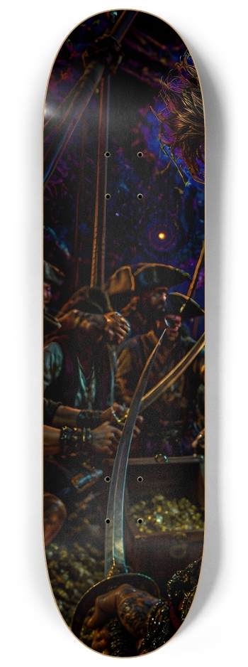 Psychedelic Brunette Fractal Pirate #6 #1 8-1/4 Skateboard Deck