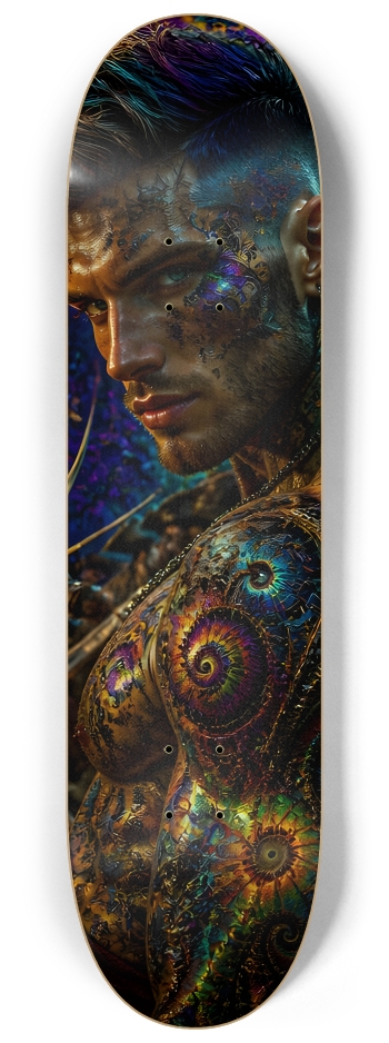 Psychedelic Brunette Fractal Pirate #6 #2 8-1/4 Skateboard Deck