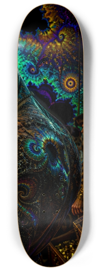 Psychedelic Brunette Fractal Pirate #6 #3 8-1/4 Skateboard Deck