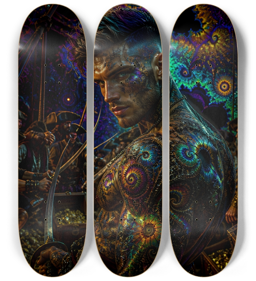 Psychedelic Brunette Fractal Pirate #6