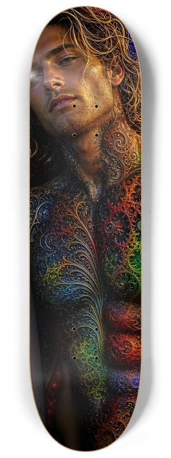 Psychedelic Dirty Blonde Fractal Surfer #6 #2 8-1/4 Skateboard Deck