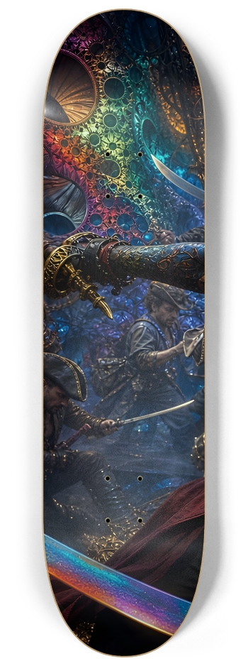Psychedelic Dirty Blonde Fractal Pirate #23 #1 8-1/4 Skateboard Deck