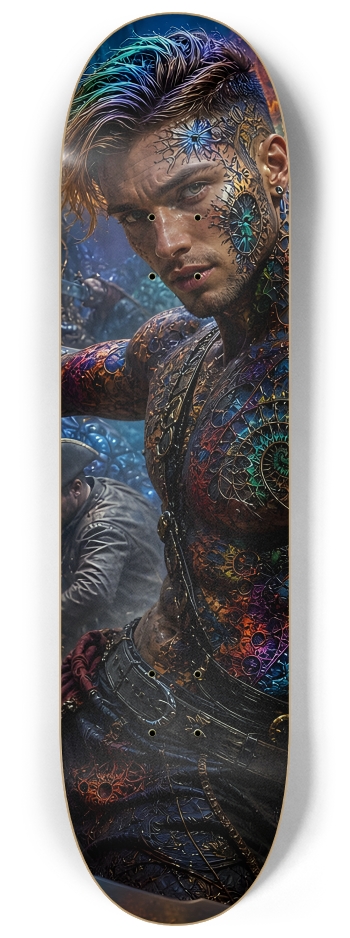 Psychedelic Dirty Blonde Fractal Pirate #23 #2 8-1/4 Skateboard Deck
