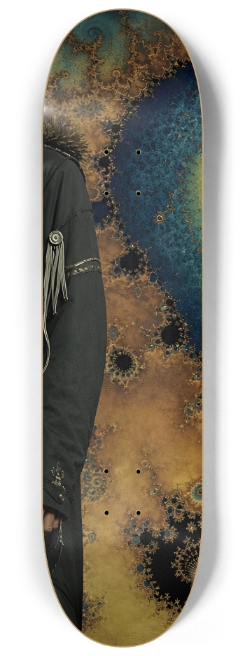 Native American Model + Fractal Backdrop 0027 #3 8-1/4 Skateboard Deck