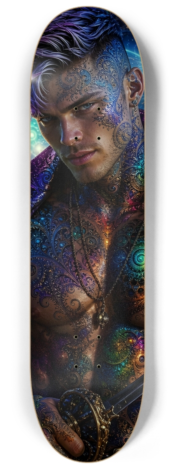 Psychedelic Dirty Blonde Fractal Pirate #30 #2 8-1/4 Skateboard Deck