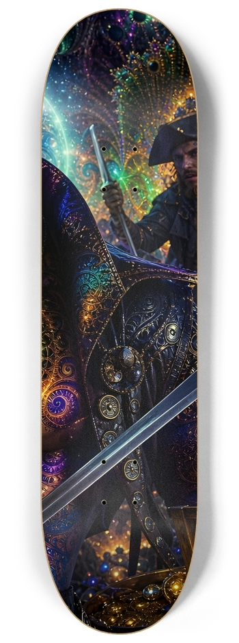 Psychedelic Dirty Blonde Fractal Pirate #30 #3 8-1/4 Skateboard Deck