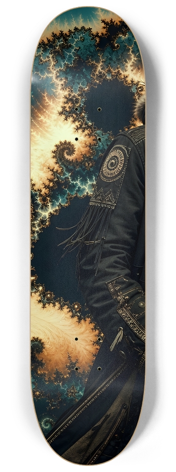 Native American Model + Fractal Backdrop 0028 #1 8-1/4 Skateboard Deck