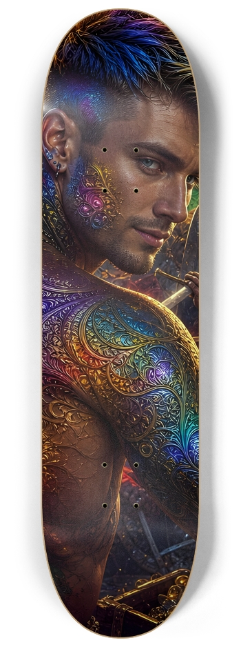 Psychedelic Brunette Fractal Pirate #13 #2 8-1/4 Skateboard Deck