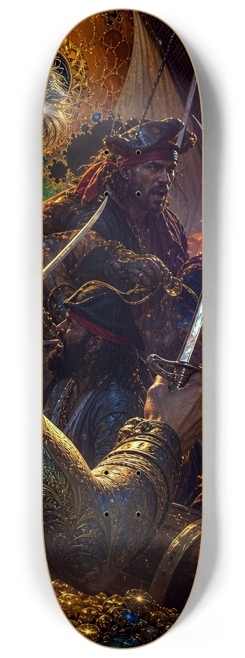 Psychedelic Brunette Fractal Pirate #13 #3 8-1/4 Skateboard Deck