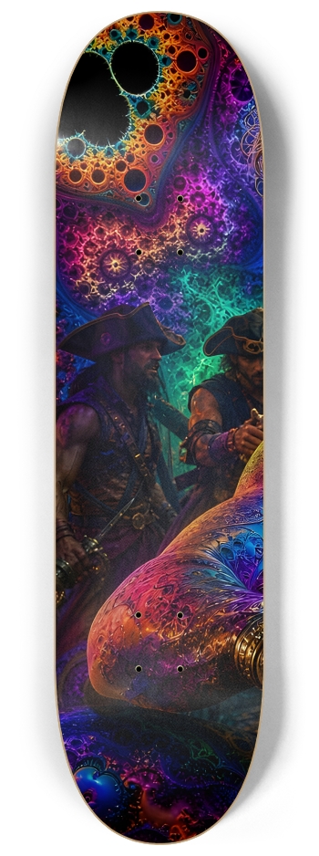 Psychedelic Dirty Blonde Fractal Pirate #27 #1 8-1/4 Skateboard Deck