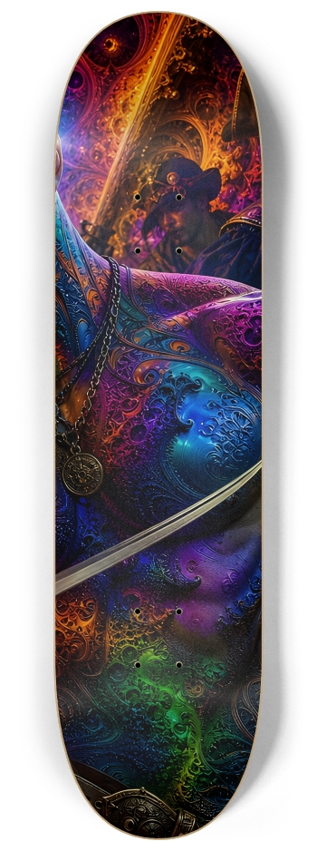 Psychedelic Dirty Blonde Fractal Pirate #27 #3 8-1/4 Skateboard Deck