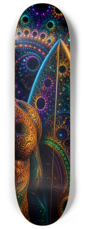 Psychedelic Dirty Blonde Fractal Surfer #17 #3 8-1/4 Skateboard Deck