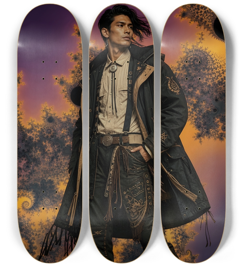 Native American Model + Fractal Backdrop 0029 3 Deck Wall Series