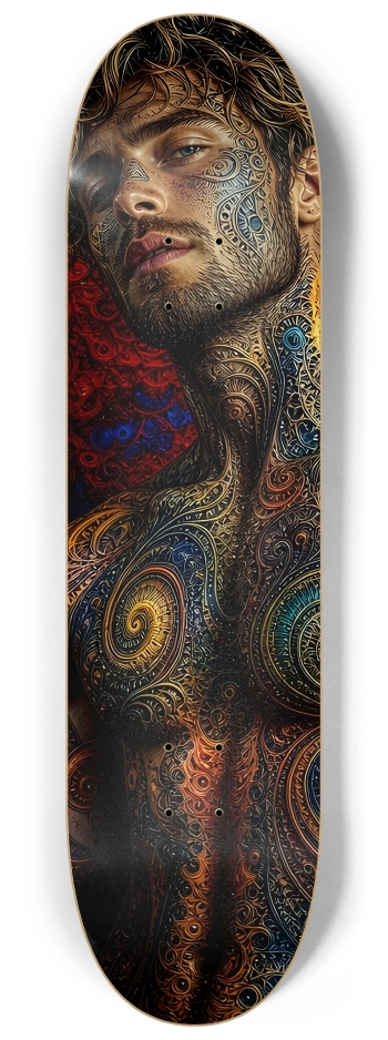 Psychedelic Dirty Blonde Fractal Surfer #21 #2 8-1/4 Skateboard Deck