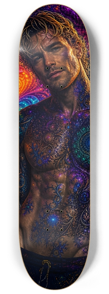 Psychedelic Dirty Blonde Fractal Surfer #15 #2 8-1/4 Skateboard Deck