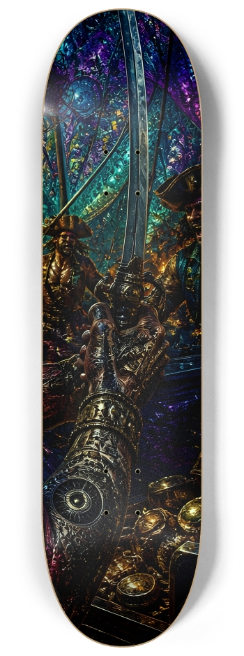 Psychedelic Brunette Fractal Pirate #9 #3 8-1/4 Skateboard Deck