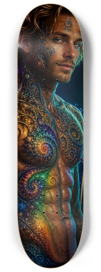 Psychedelic Dirty Blonde Fractal Surfer #13 #2 8-1/4 Skateboard Deck