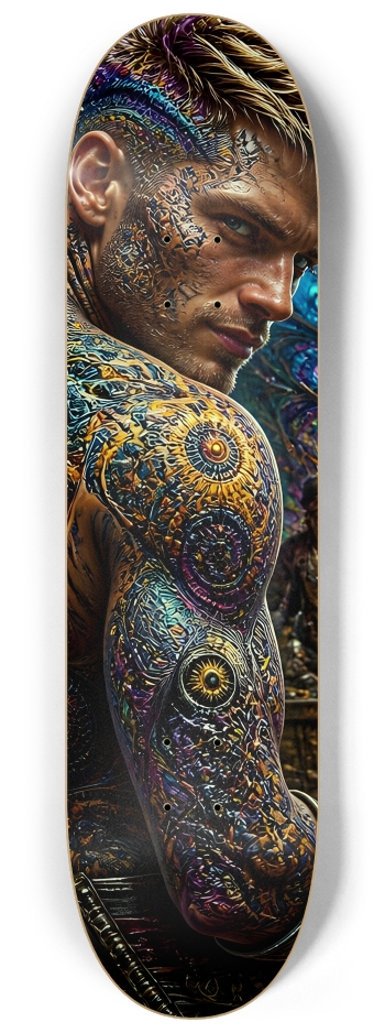 Psychedelic Dirty Blonde Fractal Pirate #25 #2 8-1/4 Skateboard Deck