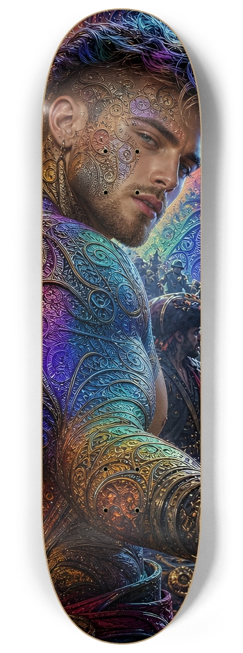 Psychedelic Brunette Fractal Pirate #16 #2 8-1/4 Skateboard Deck