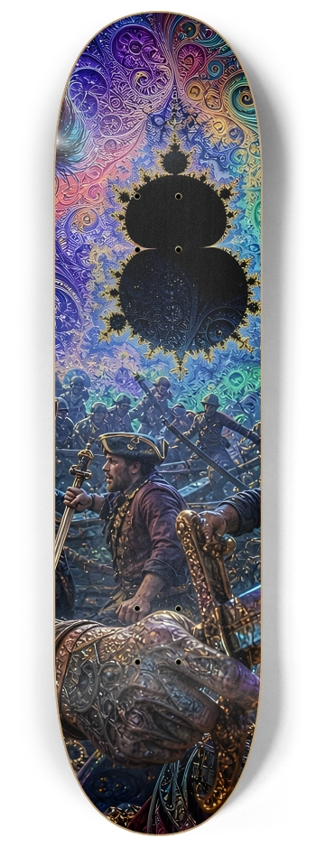Psychedelic Brunette Fractal Pirate #16 #3 8-1/4 Skateboard Deck