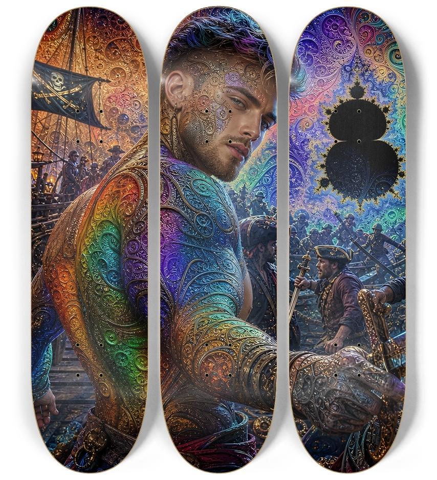 Psychedelic Brunette Fractal Pirate #16