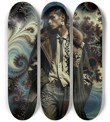 Native American Model + Fractal Backdrop #15