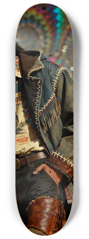 Native American Model + Fractal Backdrop #11 #2 8-1/4 Skateboard Deck
