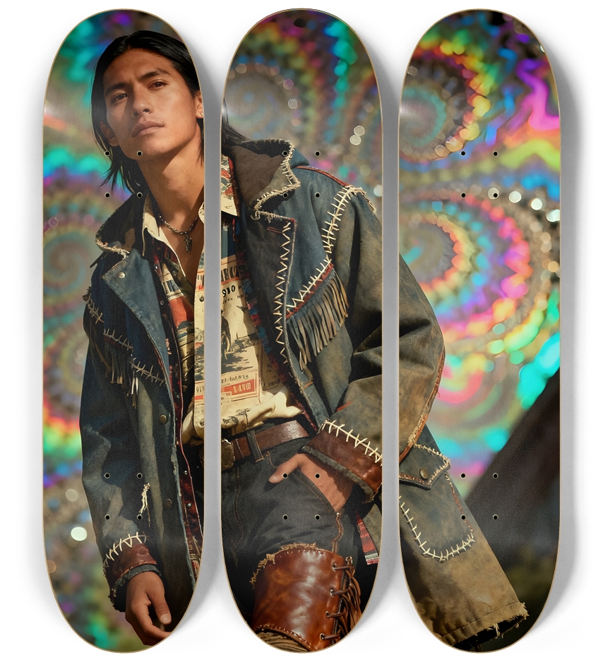 Native American Model + Fractal Backdrop #11