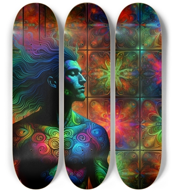 Psychedelic Fractal Native American Man #4