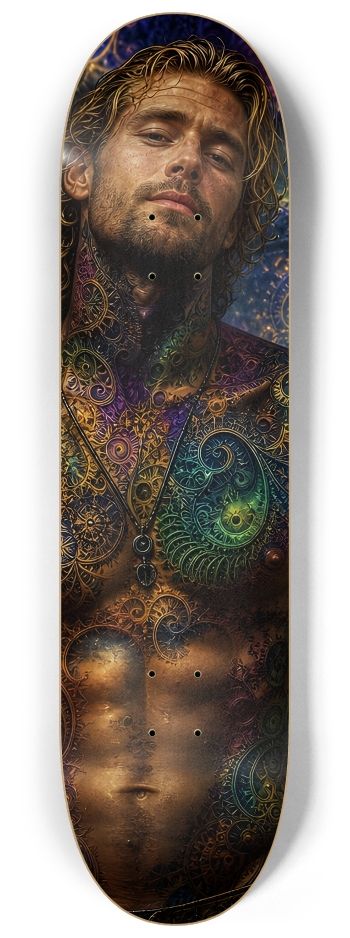 Psychedelic Dirty Blonde Fractal Surfer #22 #2 8-1/4 Skateboard Deck