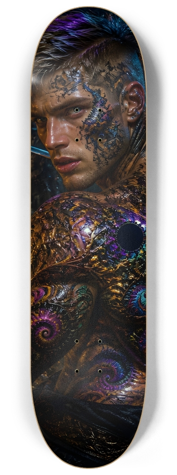 Psychedelic Brunette Fractal Pirate #11 #2 8-1/4 Skateboard Deck