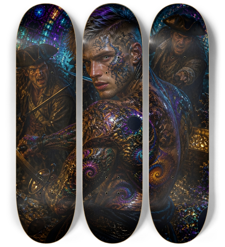 Psychedelic Brunette Fractal Pirate #11