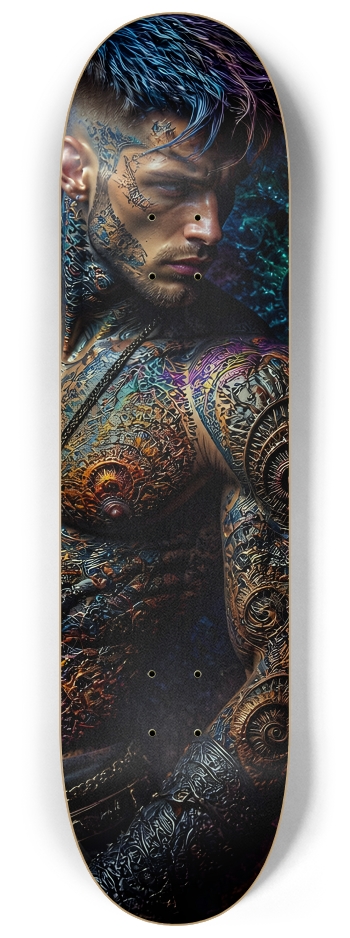 Psychedelic Brunette Fractal Pirate #4 #3 8-1/4 Skateboard Deck