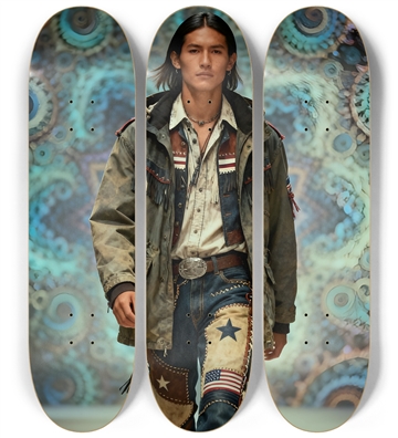 Native American Model + Fractal Backdrop #3
