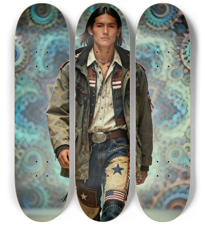 Native American Model + Fractal Backdrop #3